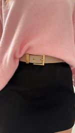 Süet Gold Kemer Krem