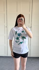 Summer Oversize Tişört Yeşil Kaplumbağa