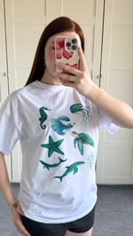 Summer Oversize Tişört Yeşil Kaplumbağa
