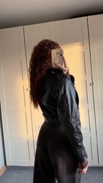 Suni Deri Crop Biker Ceket