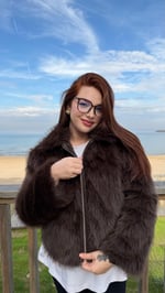 Suni Kürt Fermuarlı Ceket Kahverengi 