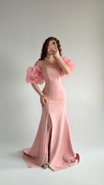Tiana Prenses Kol İncili Abiye Pembe