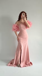 Tiana Prenses Kol İncili Abiye Pembe