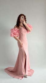 Tiana Prenses Kol İncili Abiye Pembe
