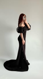 Tiana Prenses Kol İncili Abiye Siyah