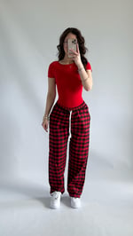 Tokyo Kareli Pijama Kırmızı Siyah