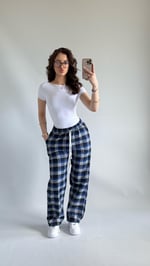 Tokyo Kareli Pijama Mavi Siyah