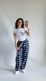 Tokyo Kareli Pijama Mavi Siyah