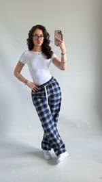 Tokyo Kareli Pijama Mavi Siyah