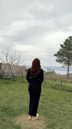 Triko Havlu Dokulu Elbise Siyah