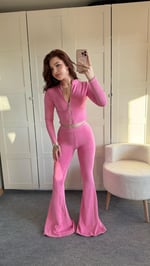 Üç İplik Yıkamalı Kotton Takım Pembe