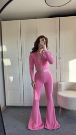 Üç İplik Yıkamalı Kotton Takım Pembe