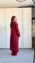 Üçlü Hırka Triko Takım Bordo