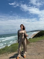 Üçlü Hırka Triko Takım Kahverengi 