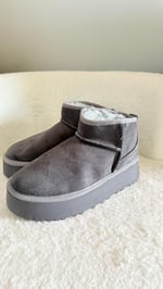 Ugg Bot Uzun Kürklü Gri