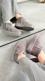 Ugg Bot Uzun Kürklü Gri