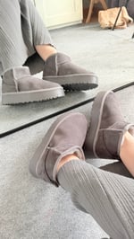 Ugg Bot Uzun Kürklü Gri