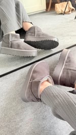Ugg Bot Uzun Kürklü Gri