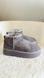 Ugg Bot Uzun Kürklü Gri