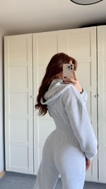 Viana Crop Hırka Plazzo Eşofman Takımı Gri