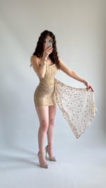 Victoria Dantel Mini Abiye Gold