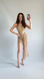 Victoria Dantel Mini Abiye Gold