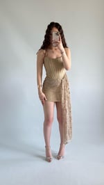 Victoria Dantel Mini Abiye Gold