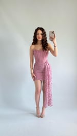 Victoria Dantel Mini Abiye Gül Kurusu
