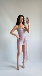 Victoria Dantel Mini Abiye Lila