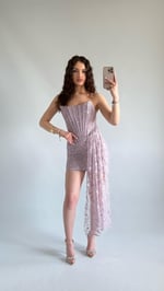 Victoria Dantel Mini Abiye Lila