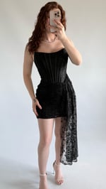 Victoria Dantel Mini Abiye Siyah