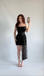 Victoria Dantel Mini Abiye Siyah