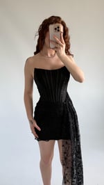 Victoria Dantel Mini Abiye Siyah