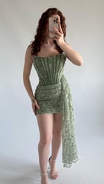 Victoria Dantel Mini Abiye Yeşil