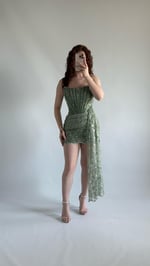 Victoria Dantel Mini Abiye Yeşil