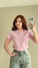 Vilema Pamuklu Tişört Pembe