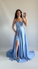 Violetta Saten Abiye Bebe Mavisi