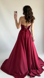 Violetta Saten Abiye Bordo