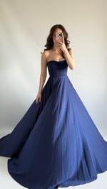 Violetta Saten Abiye Lacivert