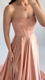 Violetta Saten Abiye Pembe