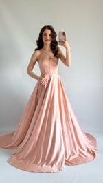 Violetta Saten Abiye Pembe