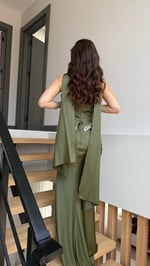 Voila Haki Yeşil Kristal Abiye