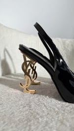 Ysl Açık Topuk Sivri Burun Gold Ayakkabı