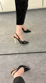 Ysl Açık Topuk Sivri Burun Gold Ayakkabı