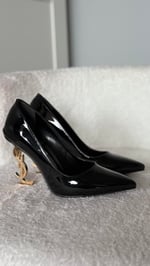 Ysl Gold Topuklu Stiletto Siyah