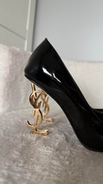 Ysl Gold Topuklu Stiletto Siyah