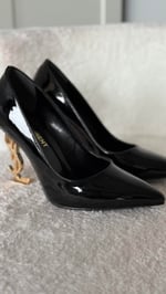 Ysl Gold Topuklu Stiletto Siyah
