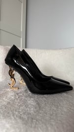 Ysl Gold Topuklu Stiletto Siyah