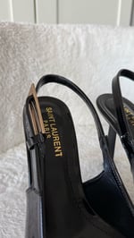 Ysl Sivri Burun Kemerli Açık Topuklu Ayakkabı Siyah
