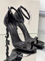 YSL Siyah Siyah Topuklu Ayakkabı 